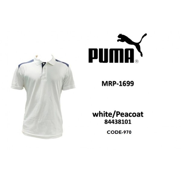 Puma Tshirt Polo White/blue Designer  84438101